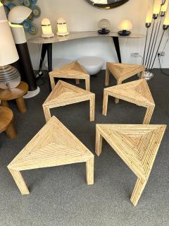  Vivai del Sud Modular Rattan Tables by Vivai Del Sud Italy 1970s - 4696056