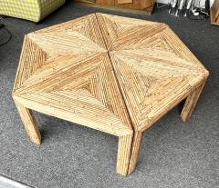  Vivai del Sud Modular Rattan Tables by Vivai Del Sud Italy 1970s - 4697384