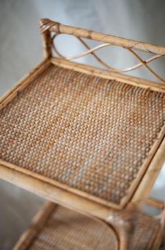  Vivai del Sud Pair of Bamboo and Rush Fabric Side Tables 1970s - 4662762