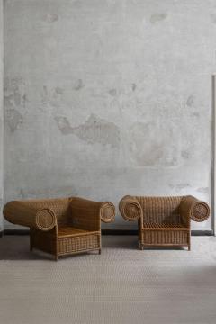  Vivai del Sud Pair of Hand Woven wicker armchairs Vivai del Sud Italy 1970 - 4215060