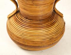  Vivai del Sud Pair of Vivai del Sud Italian Rattan Vases with Handles - 1812559