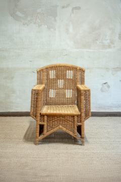  Vivai del Sud Pair of Wicker Armchairs Ascona Model By Vivai del Sud 1970s - 4505972