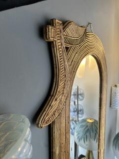  Vivai del Sud Rattan Palm Tree Mirror by Vivai Del Sud Italy 1970s - 3718745