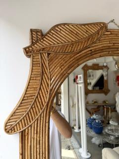  Vivai del Sud Rattan Palm Tree Mirror by Vivai Del Sud Italy 1970s - 4685990
