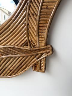  Vivai del Sud Rattan Palm Tree Mirror by Vivai Del Sud Italy 1970s - 4685991