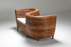  Vivai del Sud Rattan Serpentine Sofa Seat Vivai del Sud 1980s - 1382556