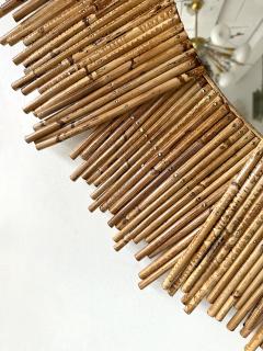  Vivai del Sud Rattan Sun Mirror by Vivai Del Sud Italy 1970s - 4344541