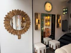  Vivai del Sud Rattan Sunflower Mirror by Vivai Del Sud Italy 1970s - 4684985
