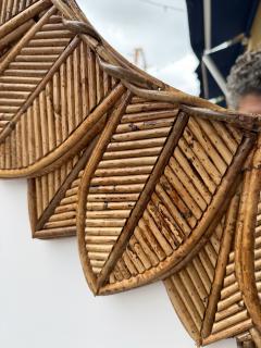  Vivai del Sud Rattan Sunflower Mirror by Vivai Del Sud Italy 1970s - 4684987