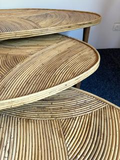  Vivai del Sud Set of Large Rattan Nesting Coffee Tables Italy 1980s - 3026870