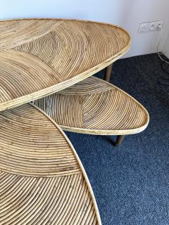  Vivai del Sud Set of Large Rattan Nesting Coffee Tables Italy 1980s - 3026872