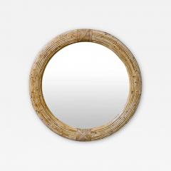  Vivai del Sud Vivai Del Sud Circular Mirror In Rattan With Light Finish Bindings Italy 1970 - 3679578