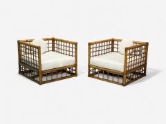  Vivai del Sud Vivai Del Sud Italian Modern Rattan Bamboo Lounge Chairs Italy 1970s - 4265159