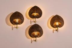  Vivai del Sud Vivai del Sud Leaf Shaped Wall Sconces Set of Four Italy 1970s - 4606044