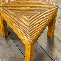  Vivai del Sud Vivai del Sud Set of 3 Triangular Tables in Bamboo and Wicker 60s - 2702314