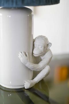  Vivai del Sud Vivai del Sud table lamp in white glazed ceramic with monkey shaped sculpture - 3343667