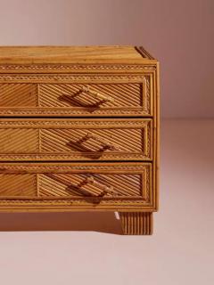  Vivai del Sud Vivai del Sud wood rattan and bamboo chest of drawers Itlay 1970s - 3919443