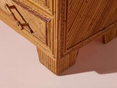  Vivai del Sud Vivai del Sud wood rattan and bamboo chest of drawers Itlay 1970s - 3919472