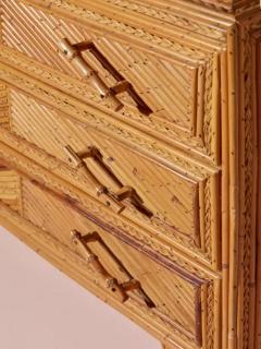  Vivai del Sud Vivai del Sud wood rattan and bamboo chest of drawers Itlay 1970s - 3919475