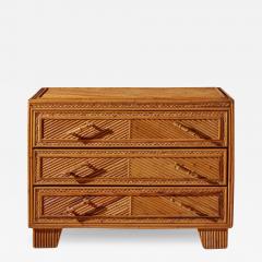  Vivai del Sud Vivai del Sud wood rattan and bamboo chest of drawers Itlay 1970s - 3922945