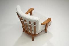  Votre Maison Guillerme et Chambron Oak Lounge Chair with Boucl Cushions for Votre Maison - 3141324