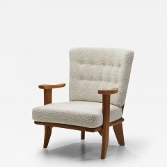  Votre Maison Guillerme et Chambron Oak Lounge Chair with Boucl Cushions for Votre Maison - 3177702
