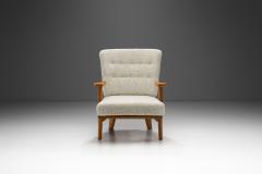  Votre Maison Guillerme et Chambron Sculpted Oak Lounge Chair for Votre Maison France 1950s - 4245222