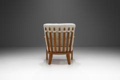  Votre Maison Guillerme et Chambron Sculpted Oak Lounge Chair for Votre Maison France 1950s - 4245224