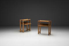  Votre Maison Pair of Guillerme et Chambron Oak Bedside Tables France Mid 20th Century - 4398941