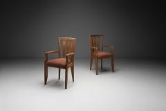  Votre Maison Pair of Oak Armchairs by Guillerme et Chambron France Mid 20th Century - 4294642
