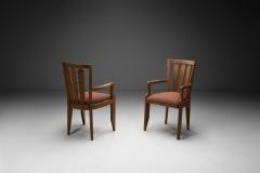  Votre Maison Pair of Oak Armchairs by Guillerme et Chambron France Mid 20th Century - 4294644