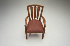  Votre Maison Pair of Oak Armchairs by Guillerme et Chambron France Mid 20th Century - 4294646