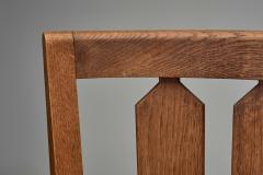  Votre Maison Pair of Oak Armchairs by Guillerme et Chambron France Mid 20th Century - 4294647