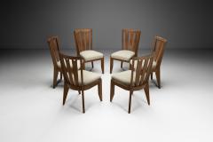  Votre Maison Set of Six Oak Dining Chairs by Guillerme et Chambron France 20th Century - 4216602