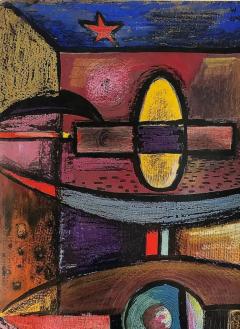  W Fredericks 1949 W Fredericks Abstract Cubist Pastel Drawing - 3549944