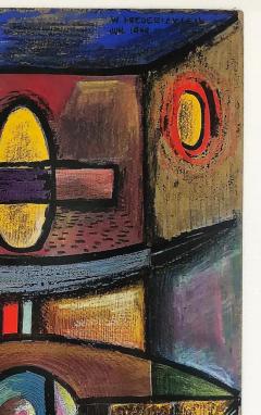  W Fredericks 1949 W Fredericks Abstract Cubist Pastel Drawing - 3549949