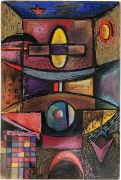  W Fredericks 1949 W Fredericks Abstract Cubist Pastel Drawing - 3551394