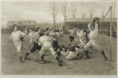  W H Overend 1891 Football Match and Association Game Photogravure after W H Overend - 3749314