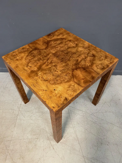  W J Sloane Burl Square Olivewood Parsons Side Table Mid Century in the Style of WJ Sloane - 2757084