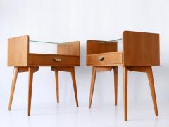  WK M bel Set of Two Mid Century Modern Walnut Nightstands by WK M bel Germany 1950s - 2963570