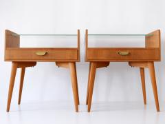  WK M bel Set of Two Mid Century Modern Walnut Nightstands by WK M bel Germany 1950s - 2963572