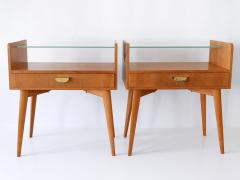  WK M bel Set of Two Mid Century Modern Walnut Nightstands by WK M bel Germany 1950s - 2963573