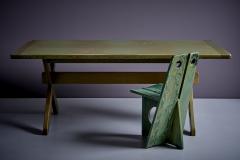  WK M bel WK M bel Dining Table in Green Pine Wood Germany 1960s - 3347235