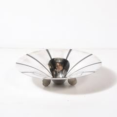  WMF Ikora Art Deco WMF Ikora Textural Silver Plated Bowl W Jet Black Linear Detailing - 4403532