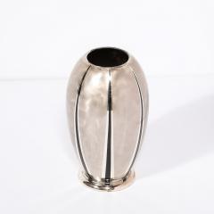  WMF Ikora Art Deco WMF Ikora Textural Silver Plated Vase W Jet Black Linear Detailing - 3645536