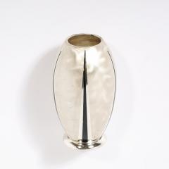  WMF Ikora Art Deco WMF Ikora Textural Silver Plated Vase W Jet Black Linear Detailing - 3752346