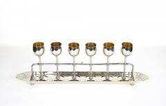  WMF W rttembergische Metallwarenfabrik W M F Art Nouveau Gilt Liquor Set with 6 Goblets by WMF Germany circa 1910 - 3468121