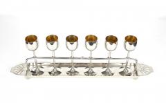  WMF W rttembergische Metallwarenfabrik W M F Art Nouveau Gilt Liquor Set with 6 Goblets by WMF Germany circa 1910 - 3468124