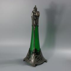  WMF W rttembergische Metallwarenfabrik W M F Art Nouveau WMF Claret Jug with Green Glass Liner - 4398208