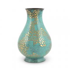  WMF W rttembergische Metallwarenfabrik W M F Magnificent Art Deco Vase in Verdigris and Polished Bronze by WMF IKORA - 3418036